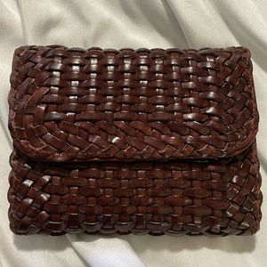 Exceptionally Beautiful Woven Brown Leather COLE HAAN Clutch/Wallet